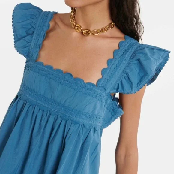 juliet dunn embroidered dress Blouson Dress W.Floral Embroidery Royal Blue/Candy main image 0